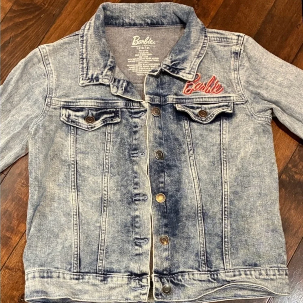 Barbie Denim Jean Jacket Acid Washed Girl Revolution Girls Size 10-12